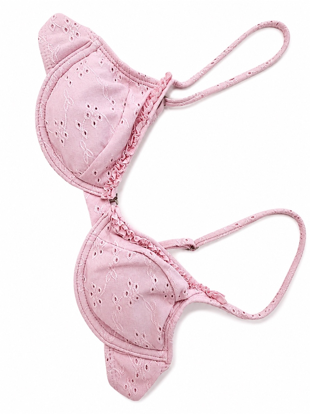 Bikini two-piece swimsuit Pink Eyelet Underwire size S - Picture 4 of 5